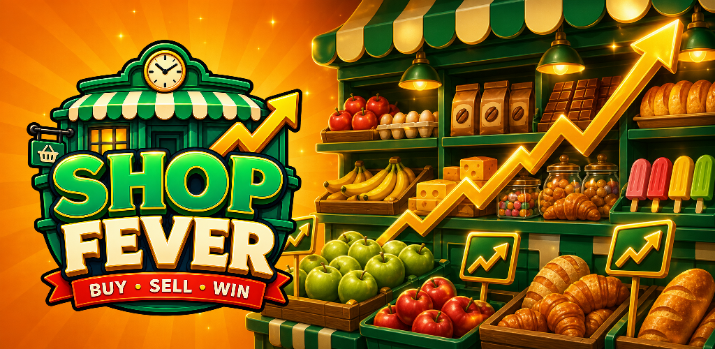 Shop Fever storefront with products and a rising market arrow